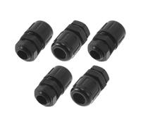A ABSOPRO 12.3mm / PG7 Cable Glands 10mm / 0.39" Bellows Waterproof Tensile Joint Straight-Through PA6 Nylon Black 5 Pcs