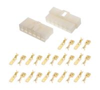 A ABSOPRO 12 Pin Car Electrical Wire Connector Plug Kits Waterproof 6.3 Series Male Female Cable Terminal Housing Plastic Copper Beige