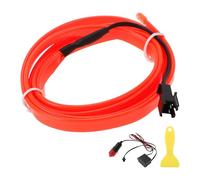 A ABSOPRO 1m EL Wire Cable LED Glow String Light Car Interior Lighting Strip Flexible Neon Light for Car Decoration Cigarette Lighter(12v) Red