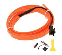 A ABSOPRO 1m EL Wire Cable LED Glow String Light Car Interior Lighting Strip Flexible Neon Light for Car Decoration Cigarette Lighter(12v) Orange