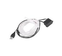 A ABSOPRO 2 Meter/6ft USB EL Wire String Strip White Cold Light Set for Car Item Replacement