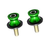 A ABSOPRO 2 Pcs 10mm Metal Motorcycle Rear Stand Swing Arm Spool Sliders Green Item Replacement