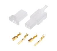 A ABSOPRO 2 Pin Car Electrical Wire Connector Plug Kits Waterproof 2.8 Series Male Female Cable Terminal Housing Plastic Copper White