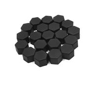 A ABSOPRO 20pcs 19mm Rubber Car Wheel Tire Tyre Nut Screw Cover Caps Hub Protector Black Item Replacement