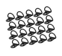 A ABSOPRO 20pcs Black D Shape Tie Down Anchors Lashing Rings for Car Truck Trailer Cargo RV Boats Durable Material Item Replacement