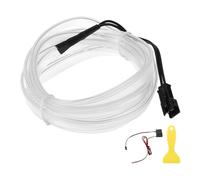 A ABSOPRO 2m EL Wire Cable LED Glow String Light Car Interior Lighting Strip Flexible Neon Light for Car Decoration Wiring Driver(12v) Ice Blue