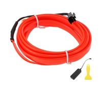 A ABSOPRO 2m EL Wire Cable LED Glow String Light Car Interior Lighting Strip Flexible Neon Light for Car Decoration Battery Box(3V) Red