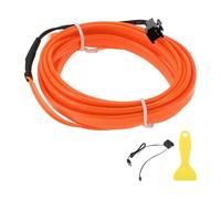 A ABSOPRO 2m EL Wire Cable LED Glow String Light Car Interior Lighting Strip Flexible Neon Light for Car Decoration USB(5V) Orange