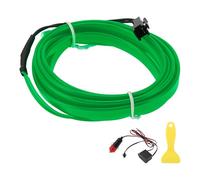 A ABSOPRO 2m EL Wire Cable LED Glow String Light Car Interior Lighting Strip Flexible Neon Light for Car Decoration Cigarette Lighter(12v) Green