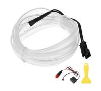 A ABSOPRO 2m EL Wire Cable LED Glow String Light Car Interior Lighting Strip Flexible Neon Light for Car Decoration Cigarette Lighter(12v) Ice Blue