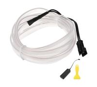 A ABSOPRO 2m EL Wire Cable LED Glow String Light Car Interior Lighting Strip Flexible Neon Light for Car Decoration Battery Box(3V) White