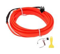 A ABSOPRO 2m EL Wire Cable LED Glow String Light Car Interior Lighting Strip Flexible Neon Light for Car Decoration Wiring Driver(12v) Red