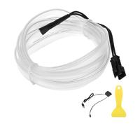 A ABSOPRO 2m EL Wire Cable LED Glow String Light Car Interior Lighting Strip Flexible Neon Light for Car Decoration USB(5V) Ice Blue