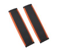A ABSOPRO 2pcs Car Seat Belt Cover Neck Mat Faux Leather Black Orange Item Replacement