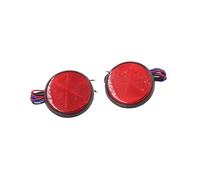 A ABSOPRO 2pcs Red LED Light Round Shape Motorcycle Reflector Rear Tail Brake Stop Lamp Item Replacement