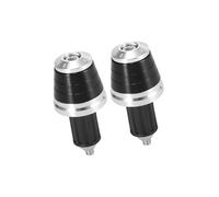 A ABSOPRO 2pcs Universal 18mm Handlebar End Caps for Motorcycle Silver Tone Item Replacement