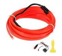 A ABSOPRO 3 Meter EL Wire Cable LED Glow String Car Interior Lighting Strip Flexible Neon Light for Car Decoration Cigarette Lighter(12v) Red