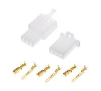 A ABSOPRO 3 Pin Car Electrical Wire Connector Plug Kits Waterproof 2.8 Series Male Female Cable Terminal Housing Plastic Copper White