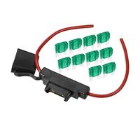 A ABSOPRO 30A Maximum Blade Style Fuse 10 AWG Fuse Holder Waterproof 10 Gauge Fuse Holder Blade Style Inline Fuse Holder Metal Black