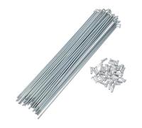 A ABSOPRO 36 Set 12G Bicycle Spokes 245mm Bike Wheel Spokes 45 Steel Galvanized Silver Tone