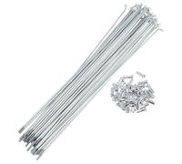 A ABSOPRO 36 Set 13G Bicycle Spokes 229mm Bike Wheel Spokes Galvanized Carbon Steel Silver Tone