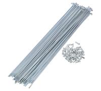 A ABSOPRO 36 Set 13G Bicycle Spokes 247mm Bike Wheel Spokes Galvanized Carbon Steel Silver Tone