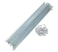 A ABSOPRO 36 Set 13G Bicycle Spokes 255mm Bike Wheel Spokes Galvanized Carbon Steel Silver Tone