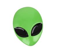 A ABSOPRO 3D Car Decorative Emblem Alien Head Shaped Decal Emblem Green
