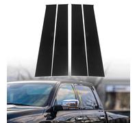 A ABSOPRO 4 Pcs Car Window B Pillar Posts Trim Mould Panel Cover for Dodge for Ram 1500 2500 3500 2009-2018 Adhesive Door Pillar Outer Trim Left Right Set Anti Scratches Black