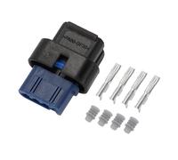 A ABSOPRO 4 Pin Intake Air Temperature Sensor Connector Plug No.CU2Z14S411AYA Female Wire Terminal Connector for Ford Plastic Tin-Plated Copper Black Blue 1 Set