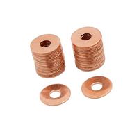 A ABSOPRO 40pcs M6 x 18mm x 1mm Copper Flat Washer Sealing Ring for Screw Bolt Item Replacement