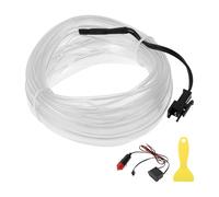 A ABSOPRO 4m EL Wire Cable LED Glow String Light Car Interior Lighting Strip Flexible Neon Light for Car Decoration Cigarette Lighter(12v) Ice Blue