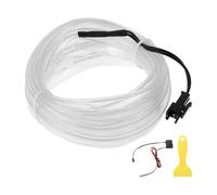 A ABSOPRO 4m EL Wire Cable LED Glow String Light Car Interior Lighting Strip Flexible Neon Light for Car Decoration Wiring Driver(12v) Ice Blue