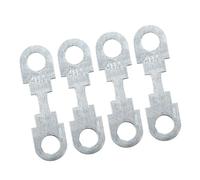 A ABSOPRO 4pcs 40A Flat Fuse Strip Metal Silver Tone for Car Automotive | 42mm Length, Stud Hole Diameter 6.7mm, 0.3mm Thickness, Against Short Circuits, for Car DC 12V