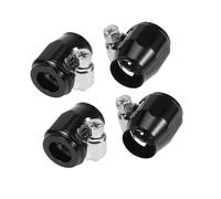 A ABSOPRO 4pcs AN4 Hex Black Car Hose Finisher Clamp Adapter Fitting Item Replacement