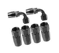 A ABSOPRO 4pcs AN8 Straight 2pcs AN8 90 Degree Swivel Hose End Fitting Black Long-lasting Item Replacement