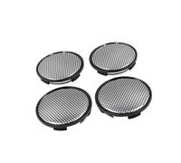 A ABSOPRO 4pcs Black Carbon Fiber Pattern 63mm Dia 4 Clips Wheel Tyre Center Hub Caps Covers Protector for Cars Item Replacement