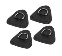 A ABSOPRO 4pcs D Ring Patch PVC Stainless Steel Triangle Shape Black for Kayak Item Replacement