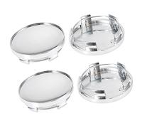 A ABSOPRO 5 Clips Wheel Tyre Center Hub Caps 59mm Dia Silver Tone (Set of 4)