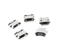A ABSOPRO 5 Pcs Micro USB Type B Female Socket 180 Degree 5-Pin SMT Soldering Jack Item Replacement