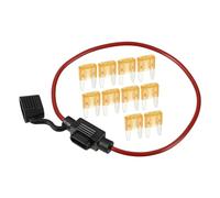 A ABSOPRO 5A Mini Blade Stye Fuse 16 AWG Fuse Holder Waterproof 16 Gauge Fuse Holder Blade Style Inline Fuse Holder Metal Black