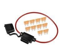 A ABSOPRO 5A Standard Blade Style Fuse 16 AWG Fuse Holder Waterproof 16 Gauge Fuse Holder Blade Style Inline Fuse Holder Metal Black