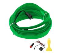 A ABSOPRO 5m EL Wire Cable LED Glow String Light Car Interior Lighting Strip Flexible Neon Light for Car Decoration Cigarette Lighter(12v) Green