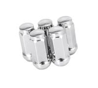 A ABSOPRO 5pcs Car Silver Tone M14x2.0 Lug Nuts Cone Seat Closed End 1.9" Long Item Replacement