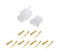 A ABSOPRO 6 Pin Car Electrical Wire Connector Plug Kits Waterproof 2.8 Series Male Female Cable Terminal Housing Plastic Copper White