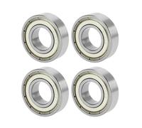 A ABSOPRO 6002ZZ Deep Groove Ball Bearings P6 15x32x9mm Lubricated Bearings Double Metal Seal Silver Tone Scooter Skateboard Wheel - Pack of 4