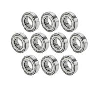 A ABSOPRO 6004ZZ Deep Groove Ball Bearings P6 20x42x12mm Lubricated Bearings Double Metal Seal Silver Tone Scooter Skateboard Wheel - Pack of 10