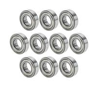 A ABSOPRO 6205ZZ & Deep Groove Ball Bearings P5 25x52x15mm Lubricated Bearings Double Metal Seal Silver Tone Scooter Skateboard Wheel - Pack of 10