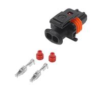 A ABSOPRO 7703297953 Rail Diesel Injector Connector for Mercedes-Benz 1 Set | Black Orange, 3.5mm Series, Waterproof female plug, 2 Pin, Common, for Renault Plastic