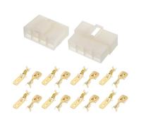 A ABSOPRO 8 Pin Car Electrical Wire Connector Plug Kits Waterproof 6.3 Series Male Female Cable Terminal Housing Plastic Copper Beige